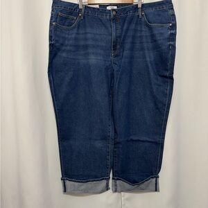 Edited Hunter McGrady Classic Dark Blue Cropped Jeans Plus Size 24W